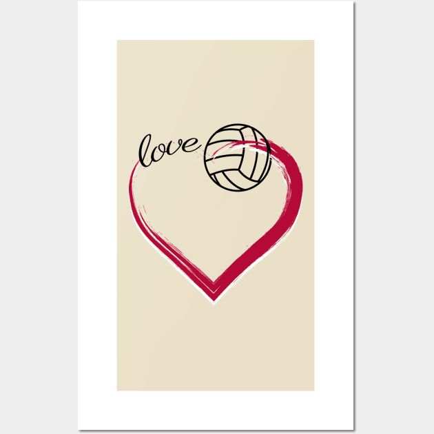 Love Volleyball Gifts Wall Art by 3QuartersToday